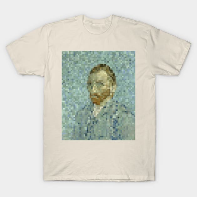 Van Gogh Self Portrait Pixel Art T-Shirt by christinegames